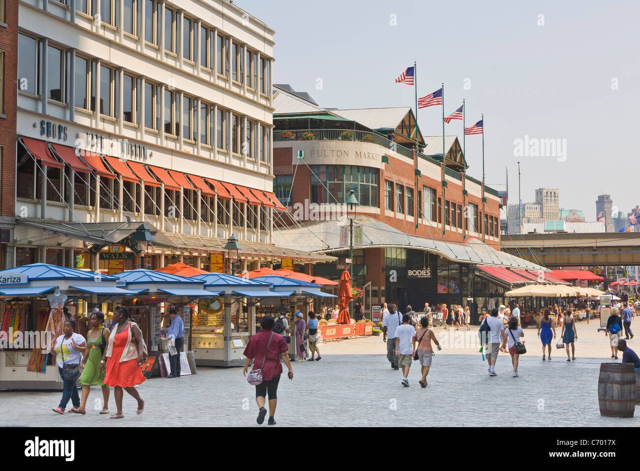 South Street Seaport Historic District di New York City Foto Stock