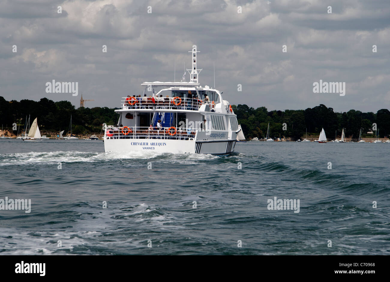 Nave passeggeri, Golfo di Morbihan, in Bretagna, Francia) Foto Stock