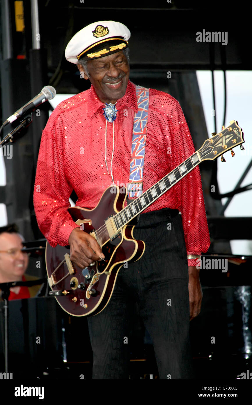 Chuck Berry compie durante il Las Vegas Rockabilly Weekend all'Orleans Hotel Las Vegas, Nevada - 03.04.10 Chris Connor Foto Stock