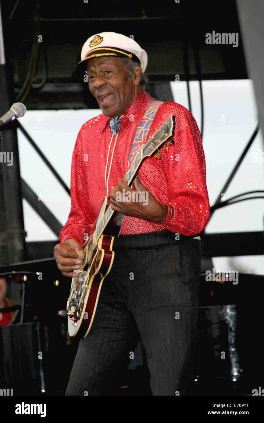 Chuck Berry compie durante il Las Vegas Rockabilly Weekend all'Orleans Hotel Las Vegas, Nevada - 03.04.10 Chris Connor Foto Stock