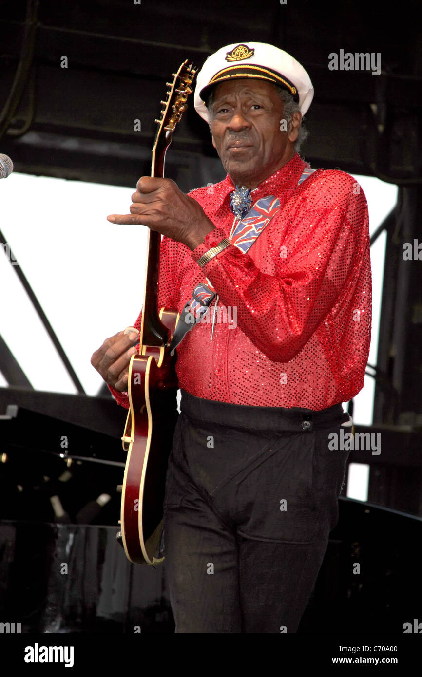 Chuck Berry compie durante il Las Vegas Rockabilly Weekend all'Orleans Hotel Las Vegas, Nevada - 03.04.10 Chris Connor Foto Stock