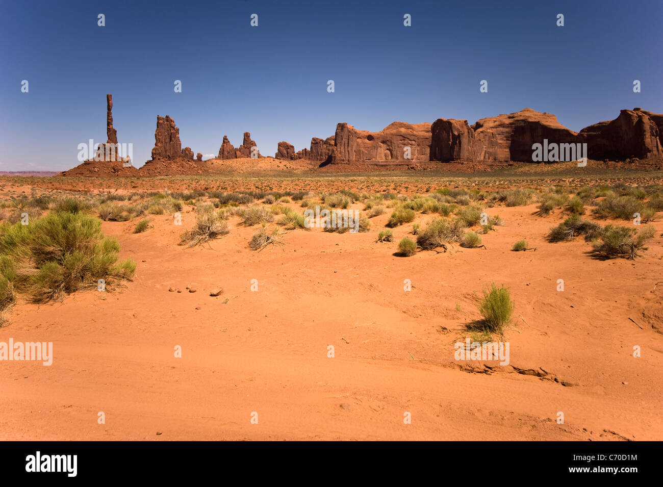 " Il dito' nella zona remota della Monument Valley Navajo Tribal Park Arizona USA Foto Stock