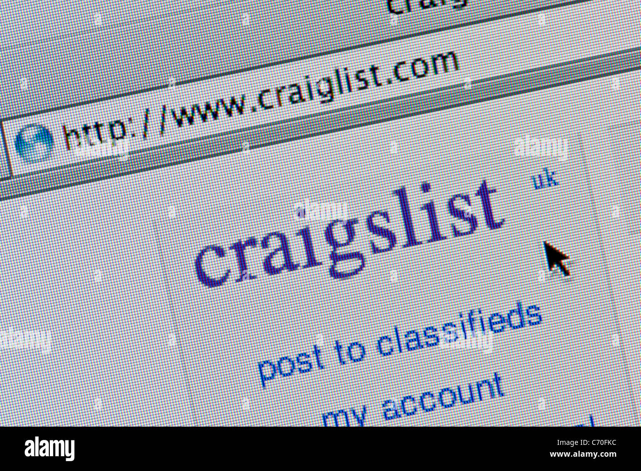 Chiusura del logo di craigslist come visto sul suo sito web. (Solo uso editoriale: -print, TV, e-book e Redazione sito web). Foto Stock