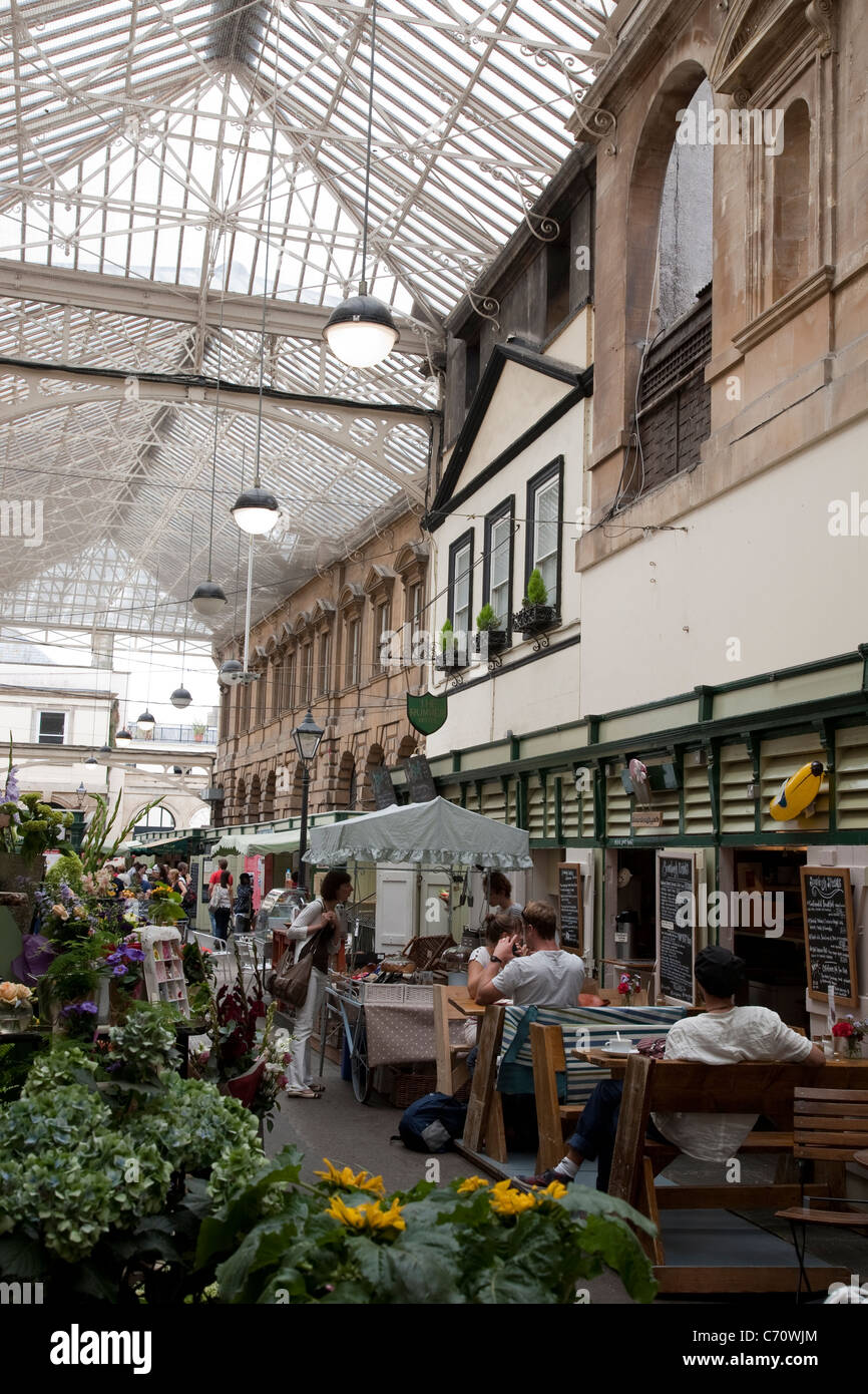 Interno di St Nicholas Market, Bristol, Inghilterra, Regno Unito Foto Stock
