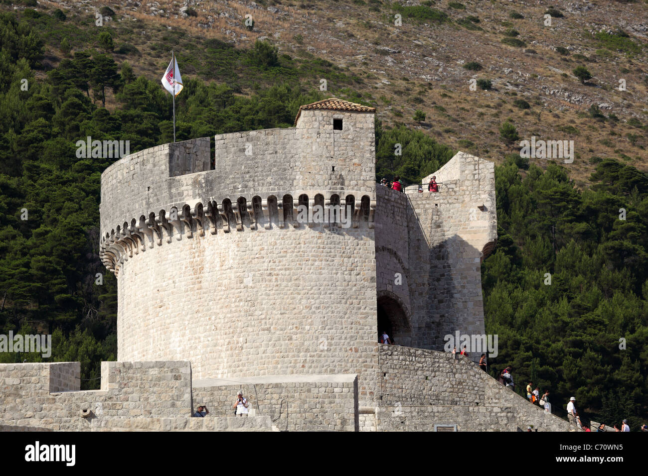 Mura fortificate di Dubrovnik, Croazia Foto Stock
