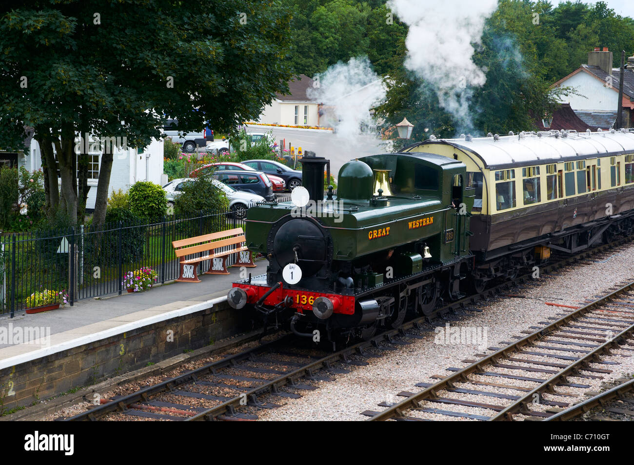 South Devon Railway - una conservata GWR linea di diramazione tra Buckfastleigh e Totnes in South Devon, in Inghilterra. Foto Stock