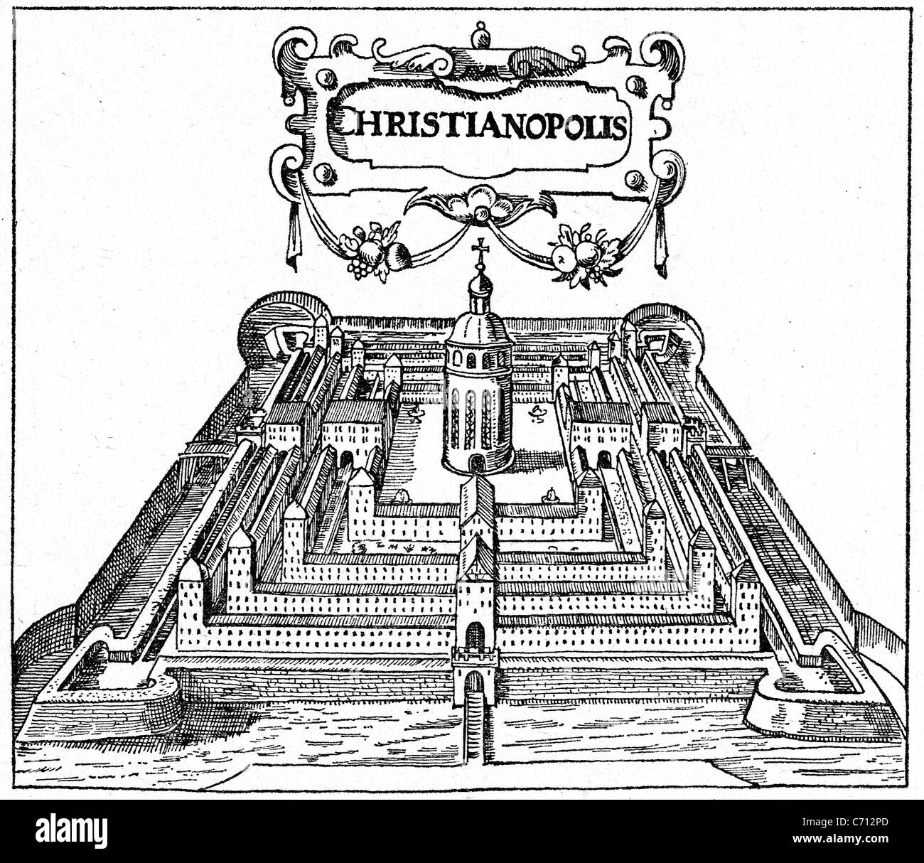CHRISTIANOPOLIS pubblicato da Johann Valentin Andreae nel 1619 dando un progetto per un ordinato, società ideale Foto Stock
