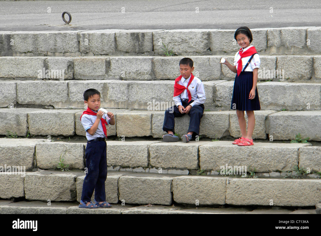 I bambini, Pyongyang, Corea del Nord Foto Stock