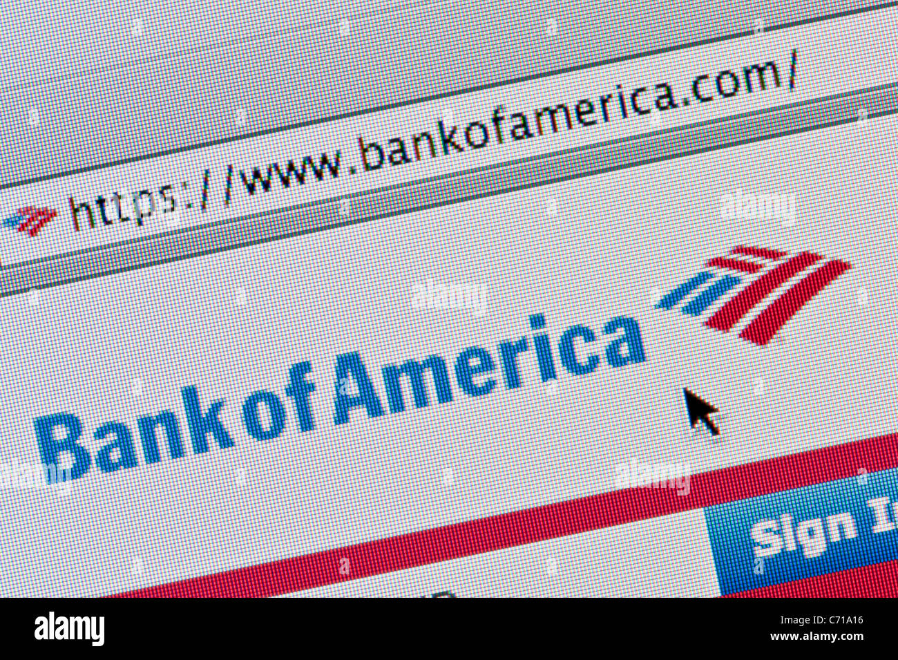 Close up di Bank of America logo come visto sul suo sito web. (Solo uso editoriale: -print, TV, e-book e Redazione sito web). Foto Stock