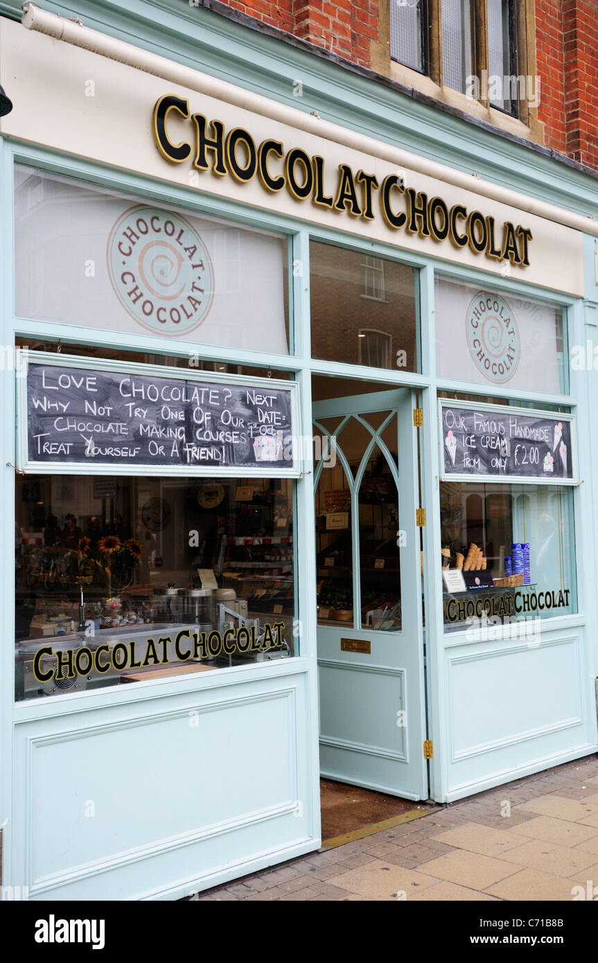 Chocolat Chocolat Shop, Cambridge, Inghilterra, Regno Unito Foto Stock