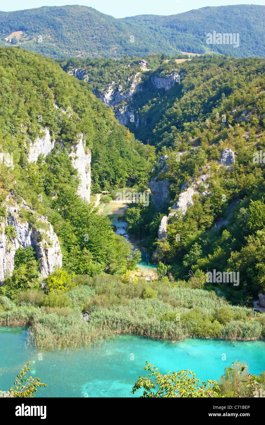 Canyon del Fiume di Plitvice Laghi di Plitvice in Croazia Foto Stock