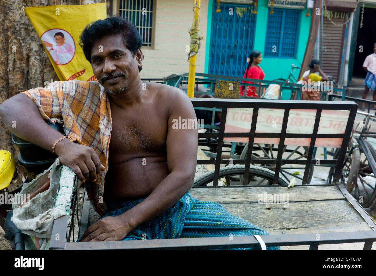 Gente di strada a Madurai, Tamil Nadu, India. Foto Stock