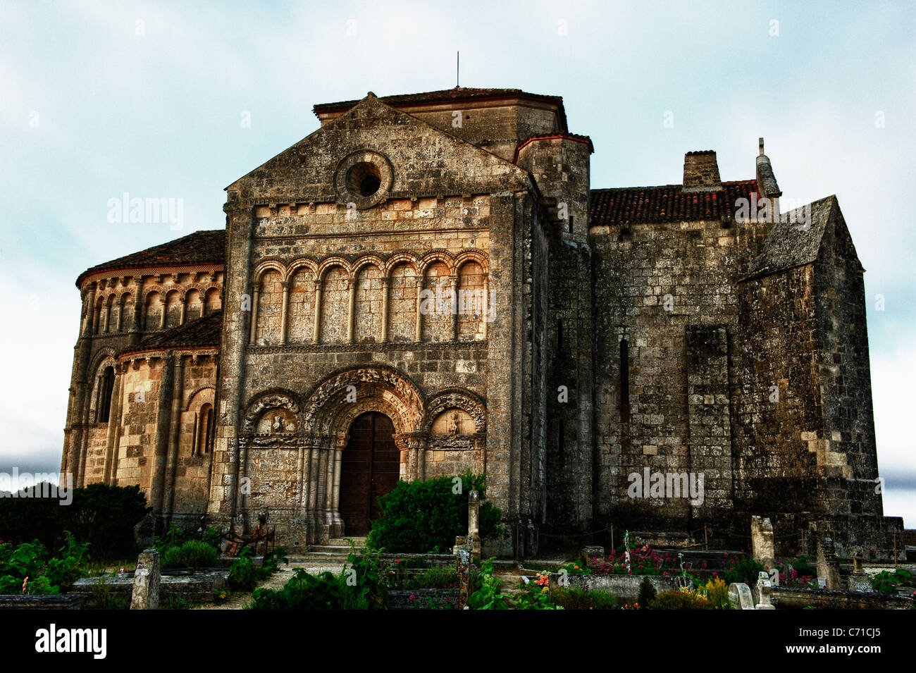 Il Sainte-Radegonde romanica del XII secolo la chiesa, Talmont sur Gironde, Charente-Maritime, Francia Foto Stock