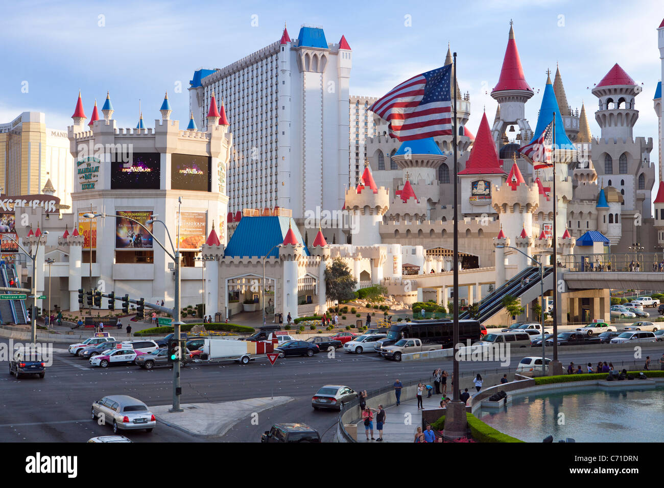 Stati Uniti d'America, Nevada, Las Vegas, degli alberghi e dei casinò lungo la striscia Foto Stock