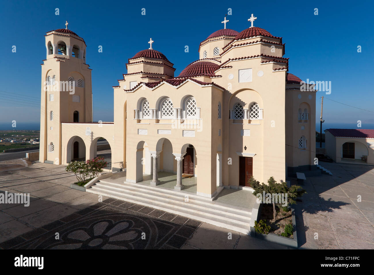Chiesa Greca a Exo Gonia a Santorini, Grecia Foto Stock