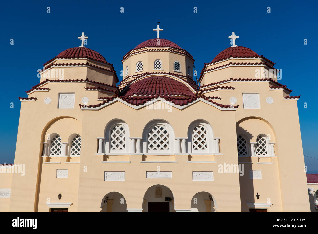 Chiesa Greca a Exo Gonia a Santorini, Grecia Foto Stock