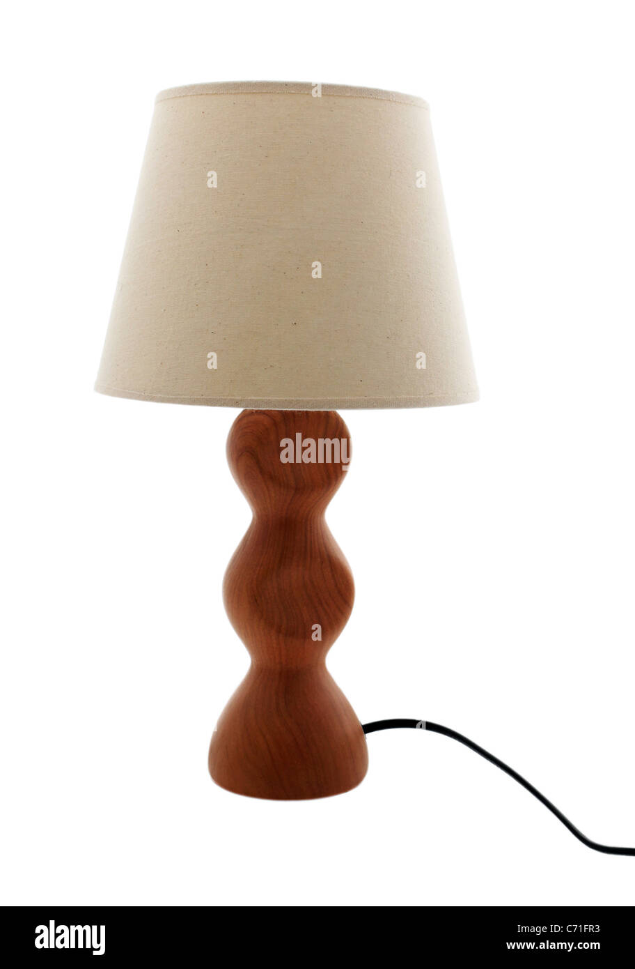 Lampada con paralume isolato su bianco Foto Stock