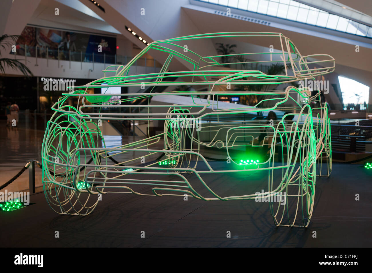 Macchina virtuale wire frame arte - Las Vegas, Nevada nei cristalli Shopping Centre Foto Stock