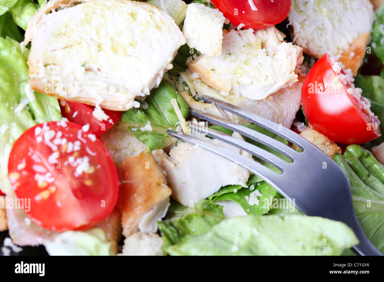 Tradizionale insalata Caesar, primo piano Foto Stock