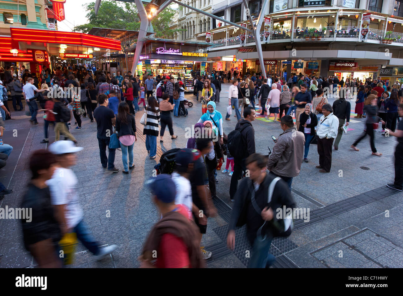 Queen Street Mall, Brisbane Foto Stock