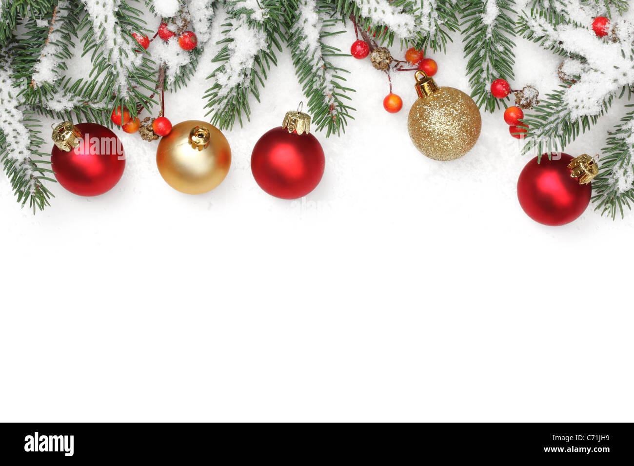 Addobbi natale in fiocchi di neve. Foto Stock