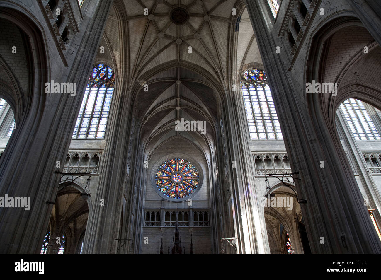 Rosone di Sante Croix cattedrale, Orleans, Francia Foto Stock