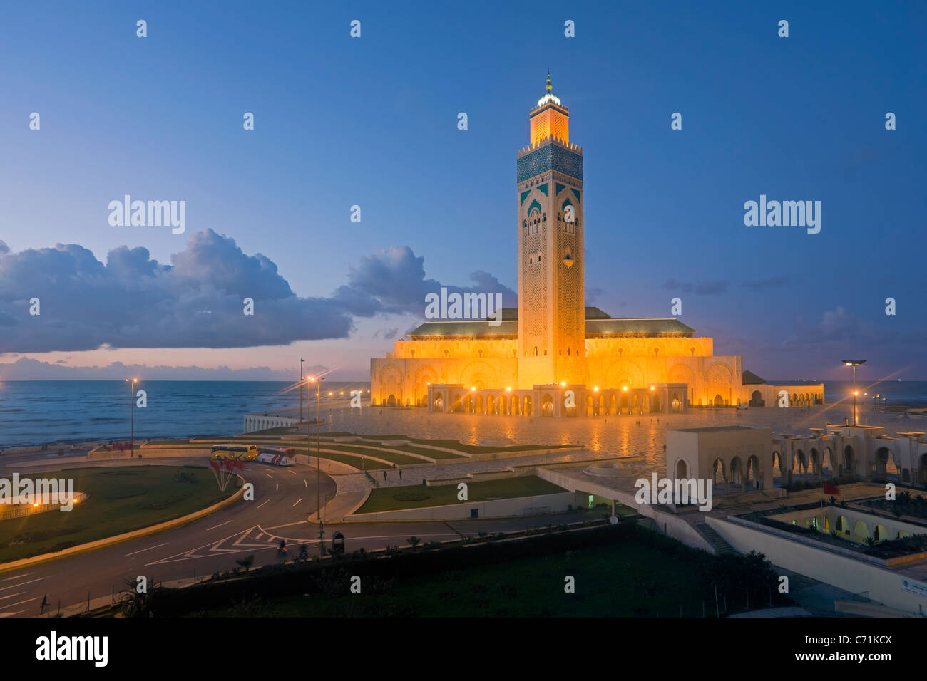 Moschea Hassan II, il terzo più grande moschea del mondo, Casablanca, Marocco, Africa del Nord Foto Stock