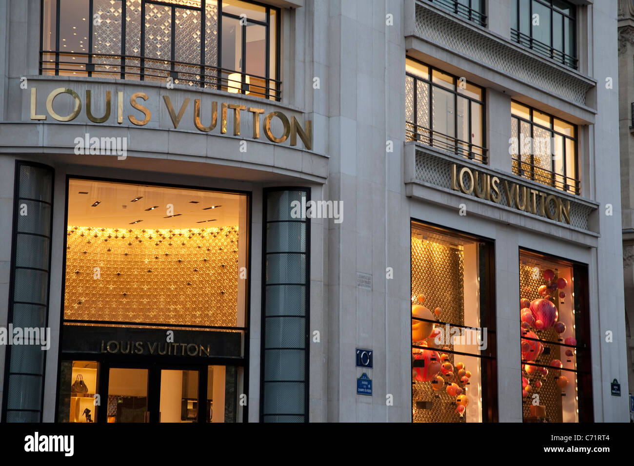 Loius Vuitton Shop on Champs-Elysees, Parigi, Francia Foto Stock