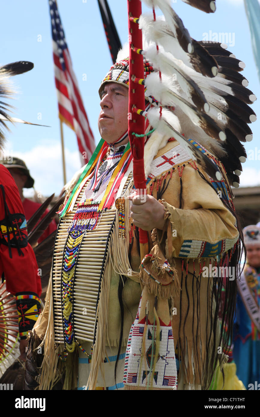 Shakopee Mdewakanton Sioux Comunità Wacipi Pow Wow, Native American dance festival - Ritratto di Native American ballerina Foto Stock