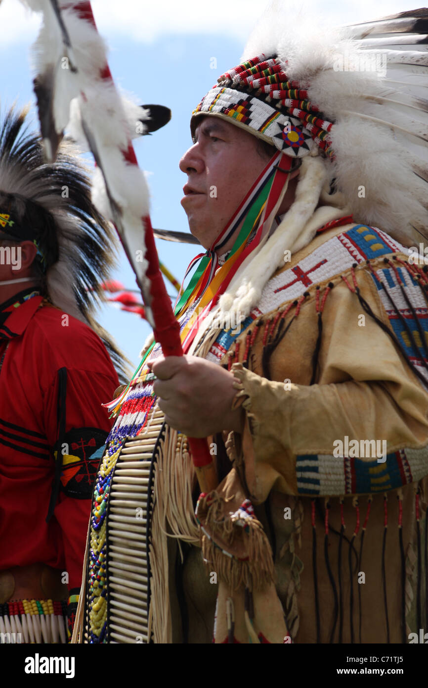 Shakopee Mdewakanton Sioux Comunità Wacipi Pow Wow, Native American dance festival - Ritratto di Native American ballerina Foto Stock