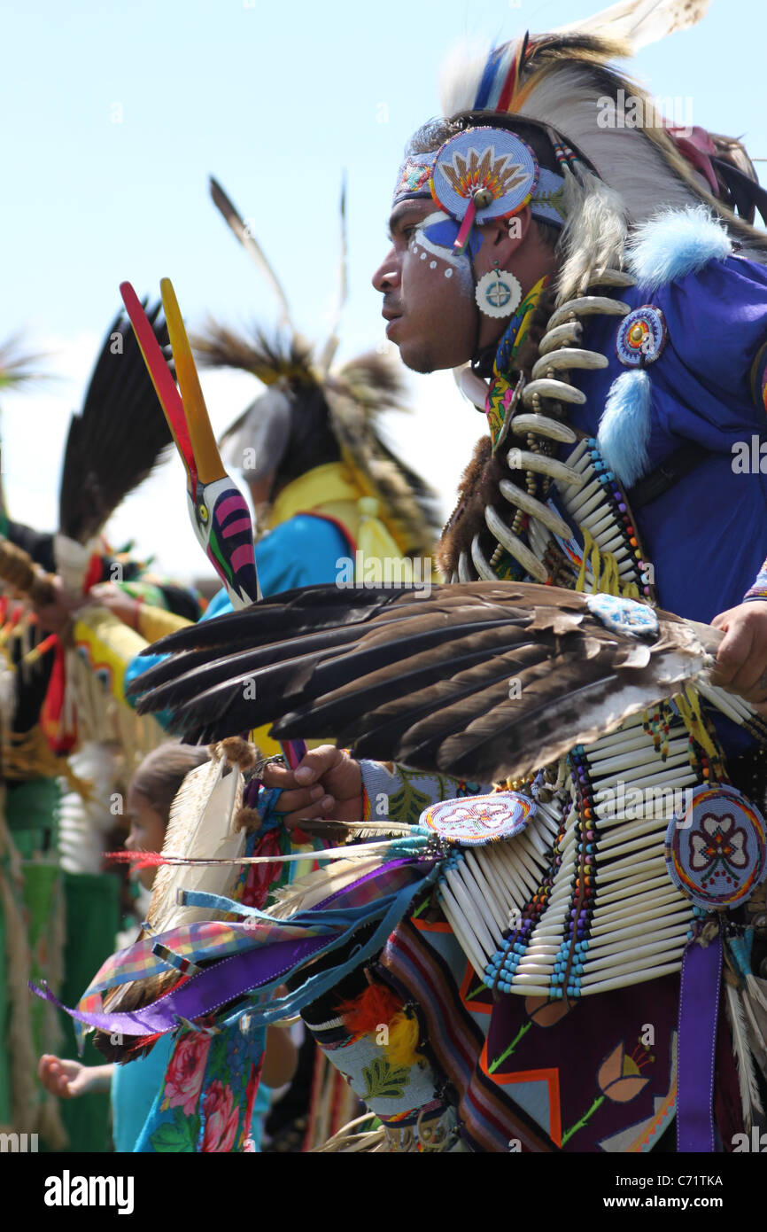 Shakopee Mdewakanton Sioux Comunità Wacipi Pow Wow, Native American dance festival - Ritratto di Native American ballerina Foto Stock