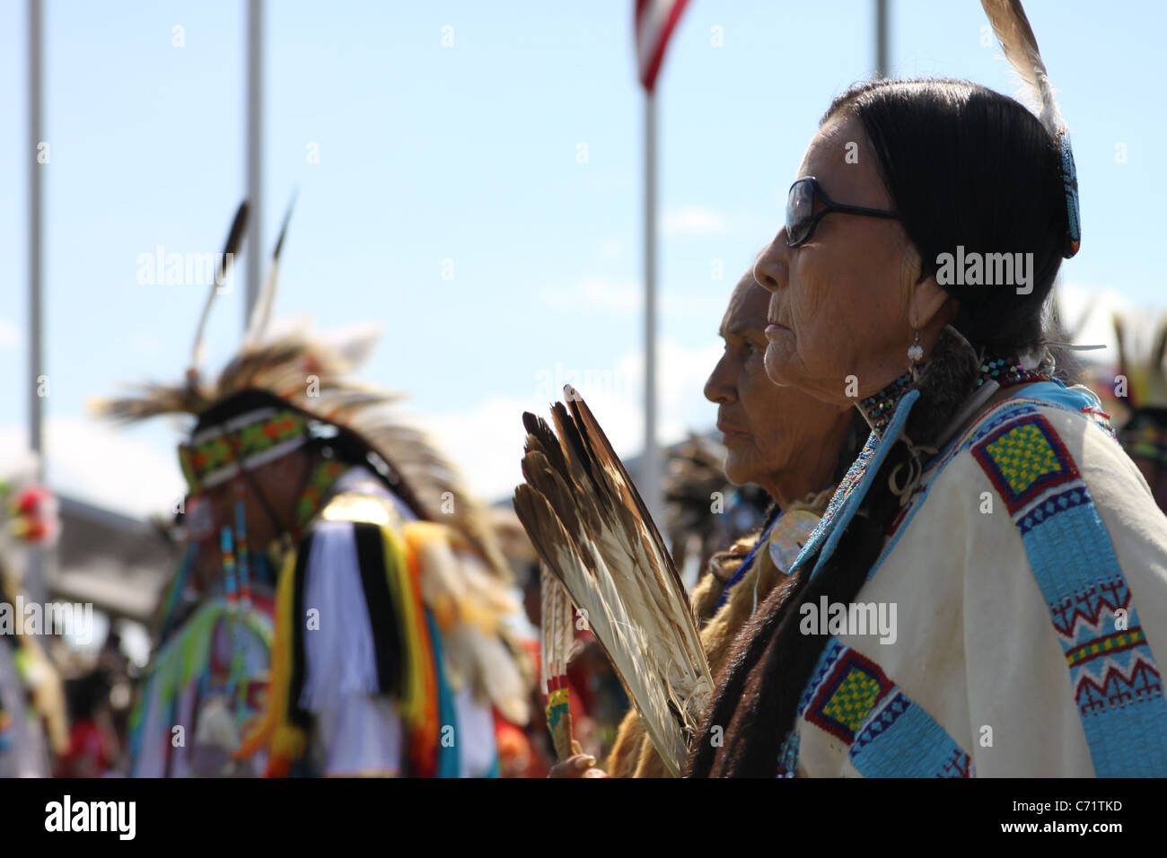 Shakopee Mdewakanton Sioux Comunità Wacipi Pow Wow, Native American dance festival - Ritratto di Native American ballerina Foto Stock