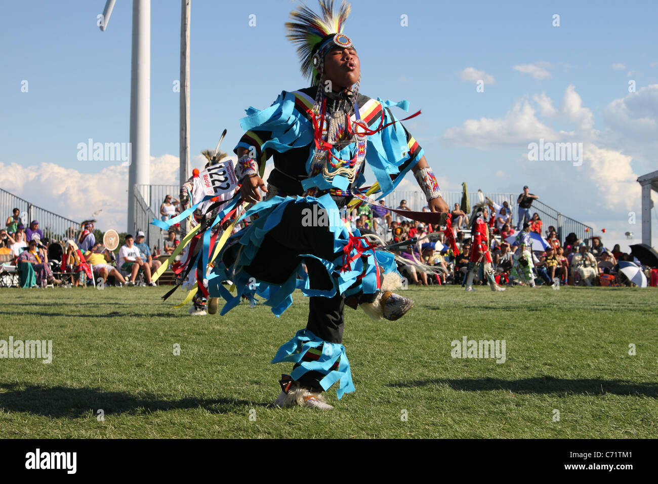 Shakopee Mdewakanton Sioux Comunità Wacipi Pow Wow, Native American dance festival - Ritratto di Native American ballerina Foto Stock