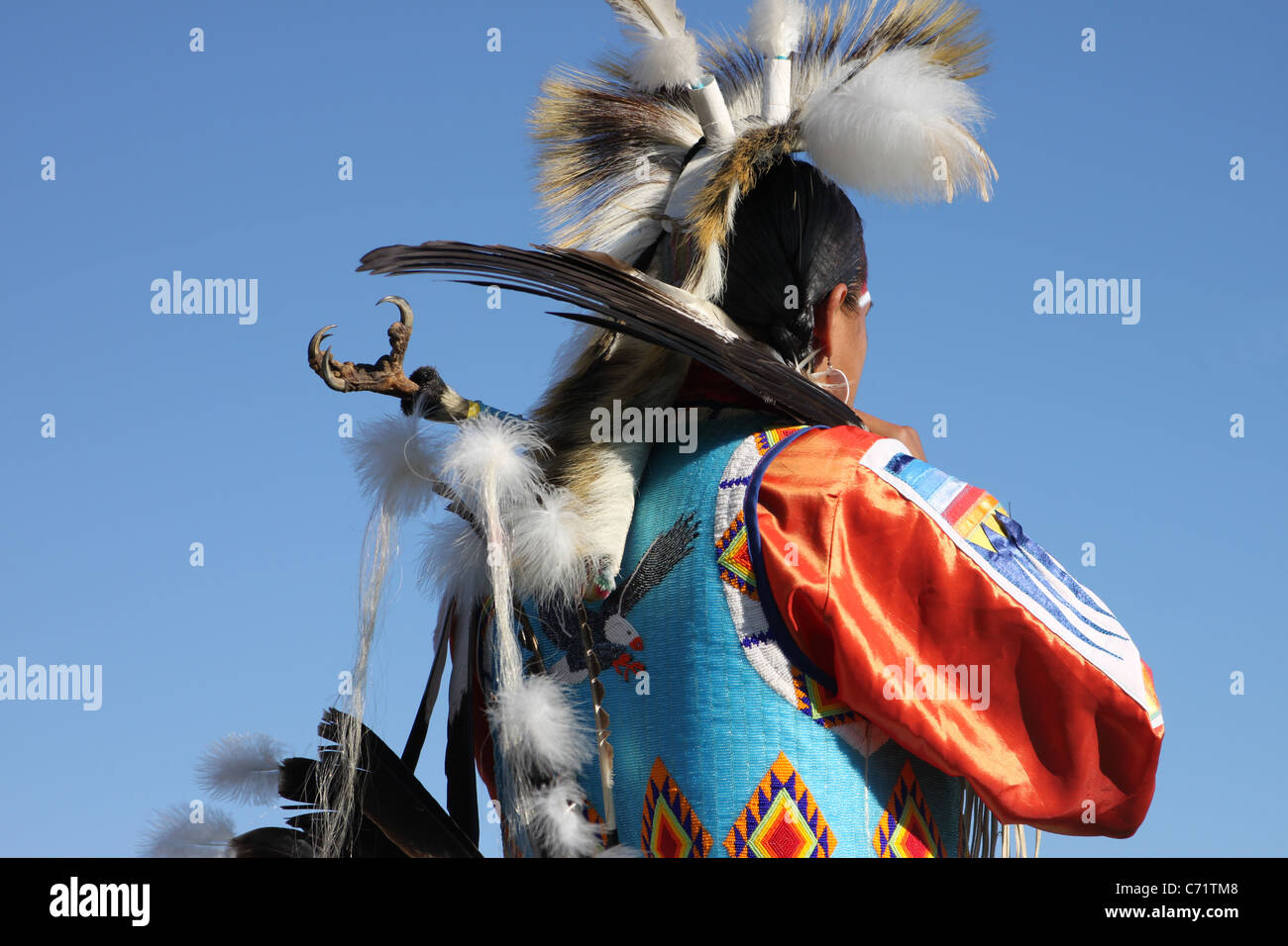 Shakopee Mdewakanton Sioux Comunità Wacipi Pow Wow, Native American dance festival - Ritratto di Native American ballerina Foto Stock