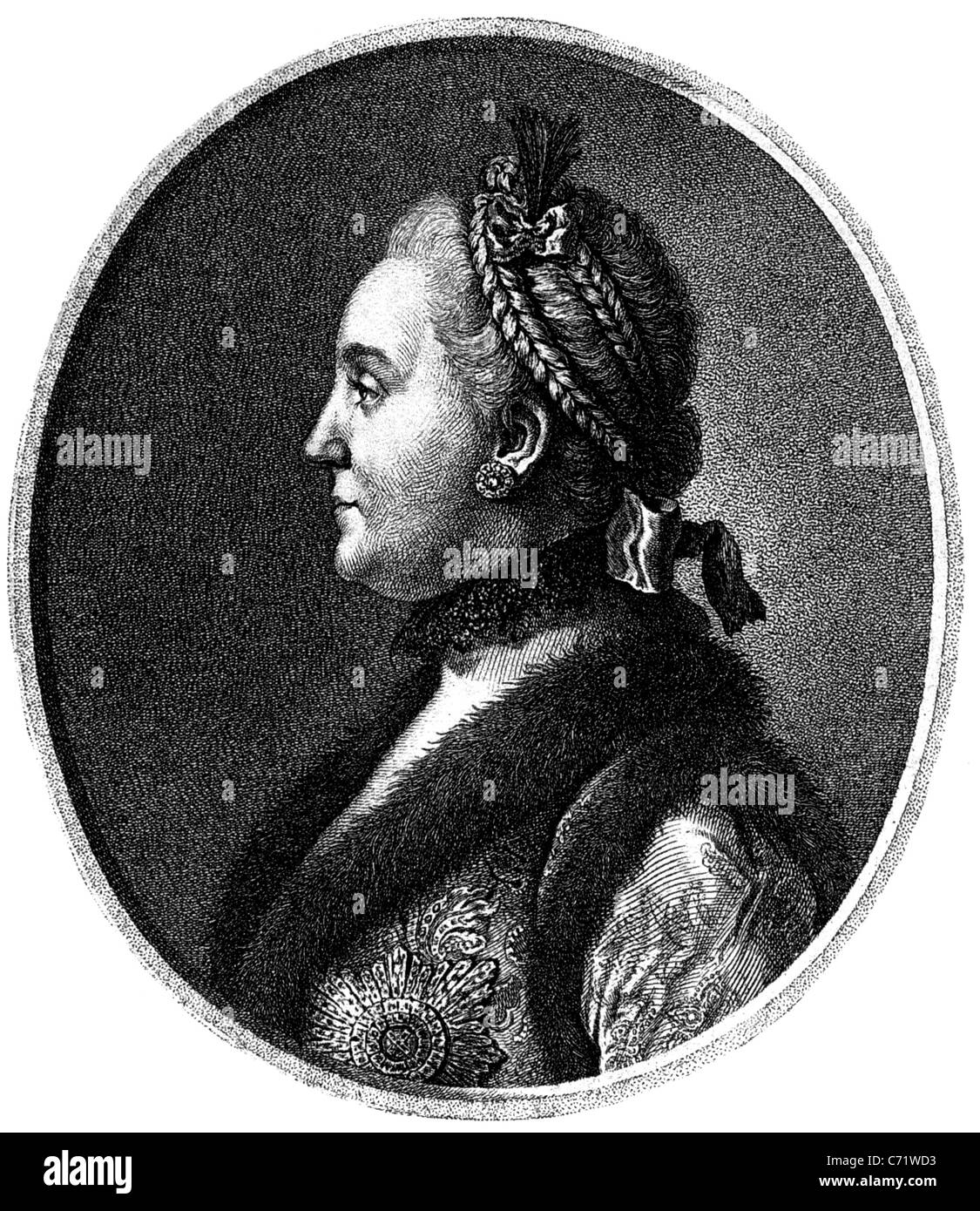 Caterina la Grande (1729-1796) imperatrice di Russia Foto Stock