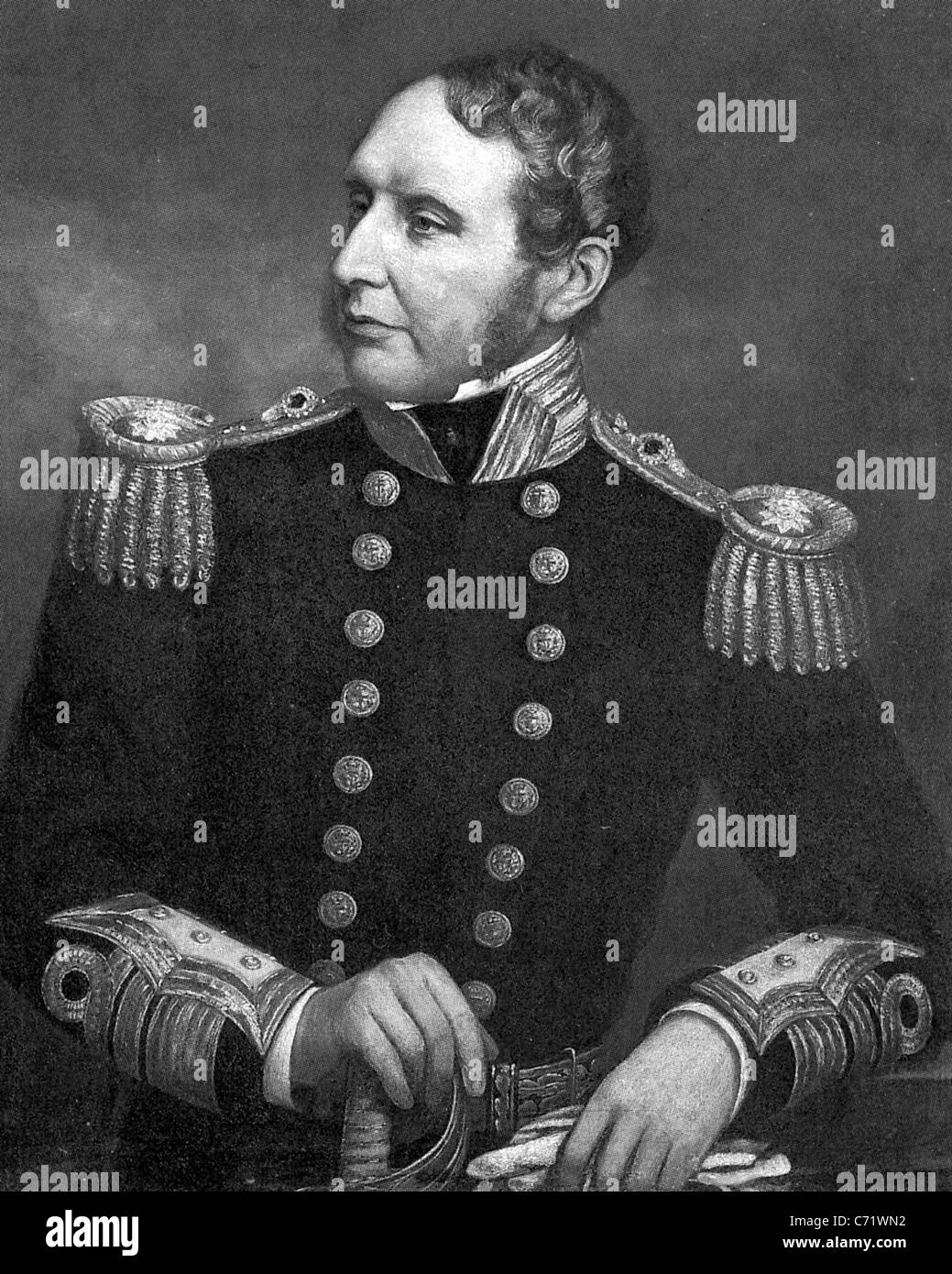 ROBERT FITZROY (1805-1862) capitano della HMS Beagle Darwin durante il famoso viaggio Foto Stock