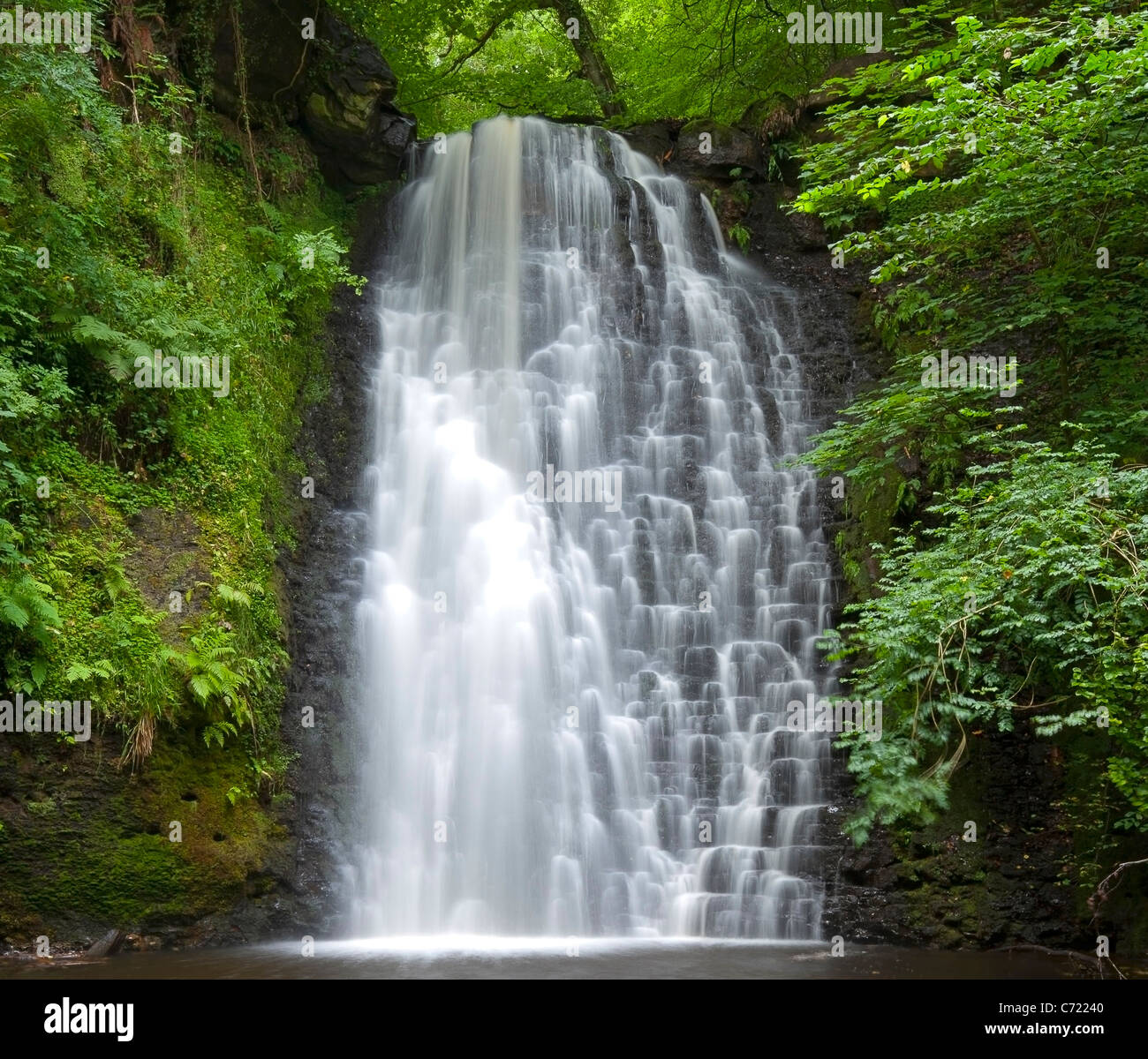 La caduta di Foss cascata, vicino a Whitby, North Yorkshire Foto Stock