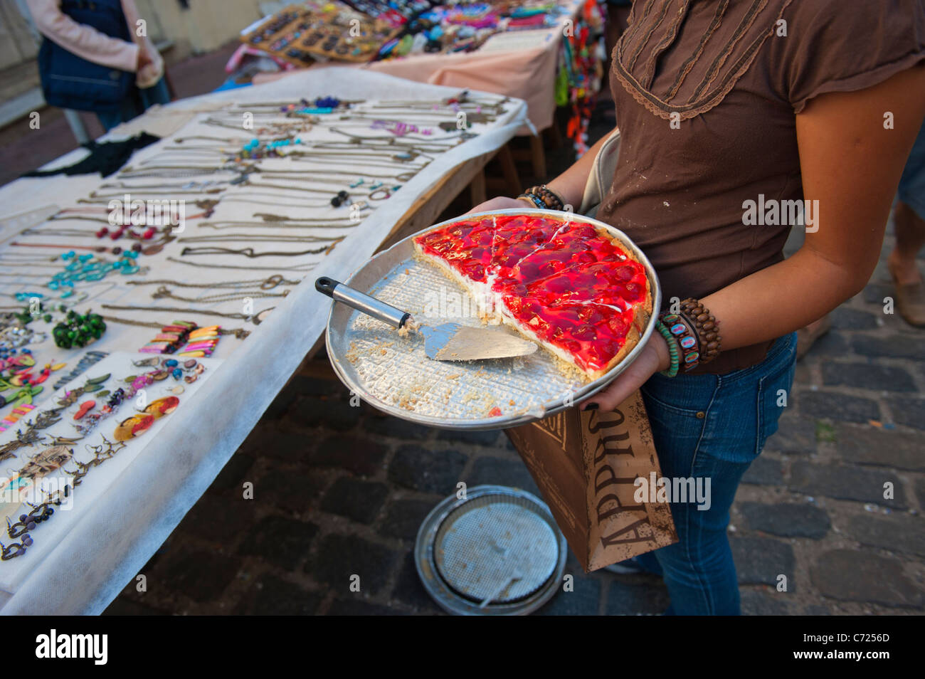 Plaza Dorrego domenica mercatino delle pulci, San Telmo, Buenos Aires, Argentina Foto Stock