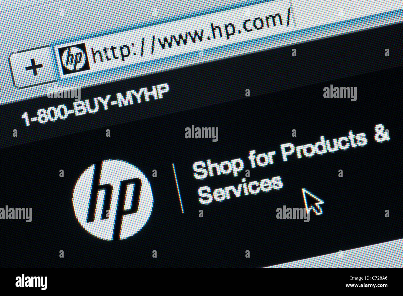 Close up della Hewlett Packard logo come visto sul suo sito web. (Solo uso editoriale: -print, TV, e-book e Redazione sito web). Foto Stock