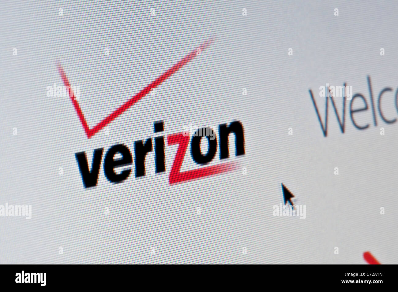 Close up il logo Verizon come visto sul suo sito web. (Solo uso editoriale: -print, TV, e-book e Redazione sito web). Foto Stock