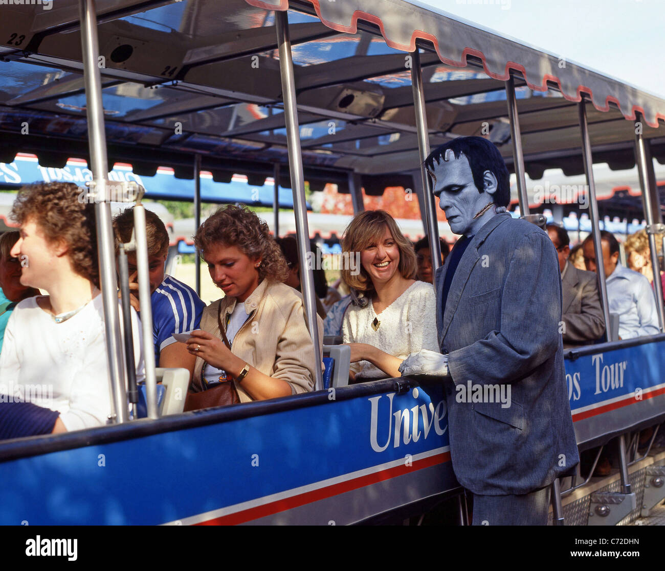 Tour Train con Herman Munster, Universal Studios Universal City, Los Angeles, California, Stati Uniti d'America Foto Stock