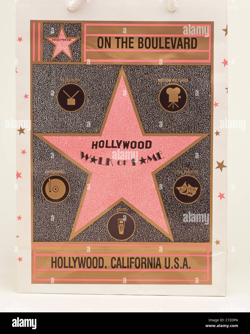 Souvenir 'Hollywood Walk of Fame' shopping bag, Hollywood, Los Angeles, California, Stati Uniti d'America Foto Stock