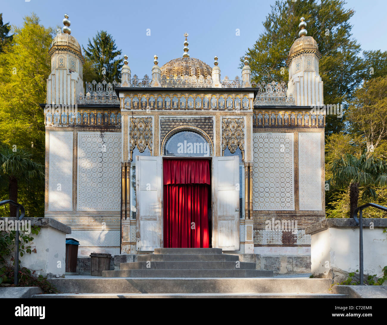 Moorish Kiosk presso il castello di Linderhof, Baviera, Germania, Europa Foto Stock