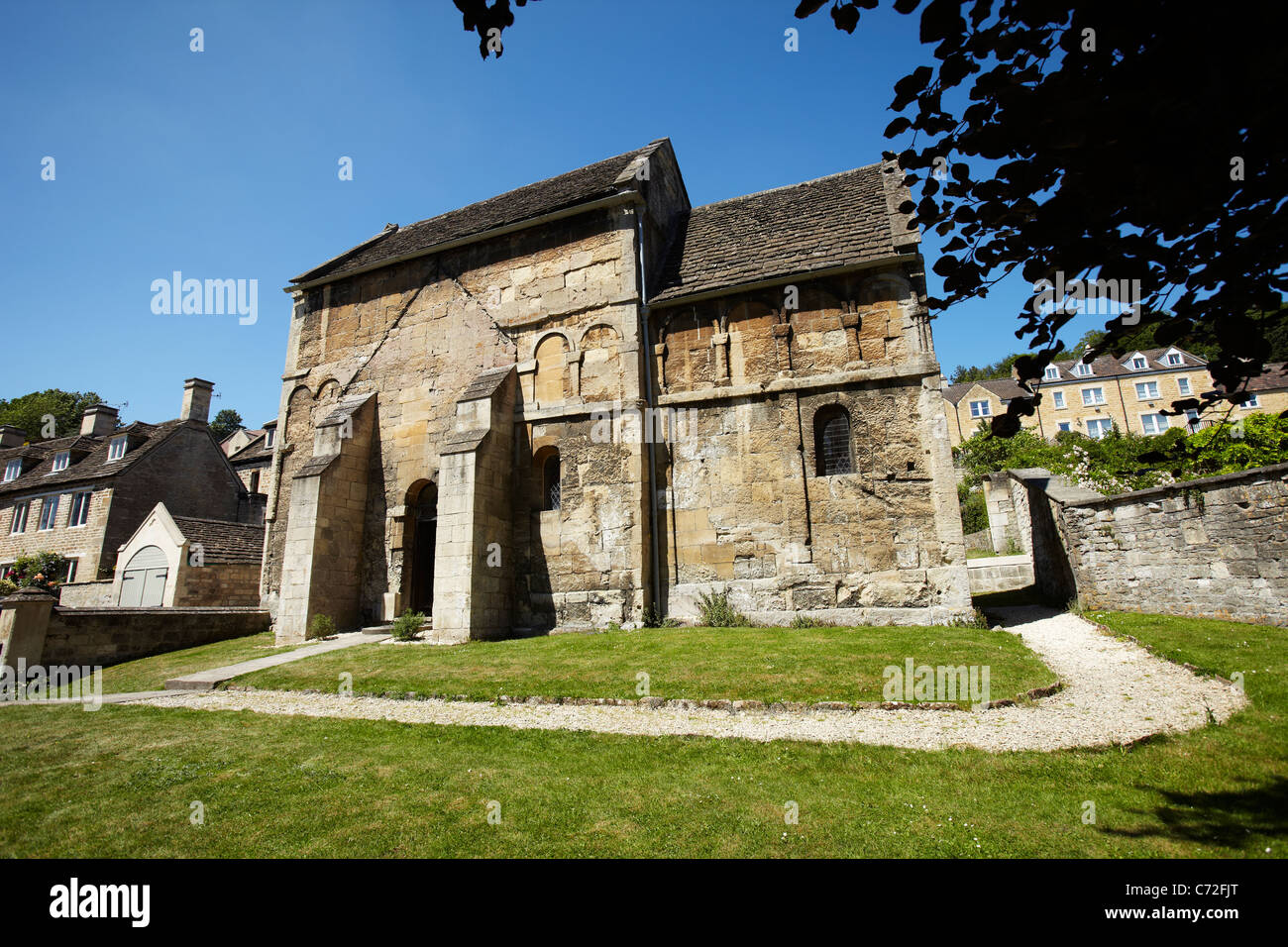 Il Sassone chiesa di San Lorenzo, Bradford on Avon, Wiltshire, Inghilterra, Regno Unito Foto Stock