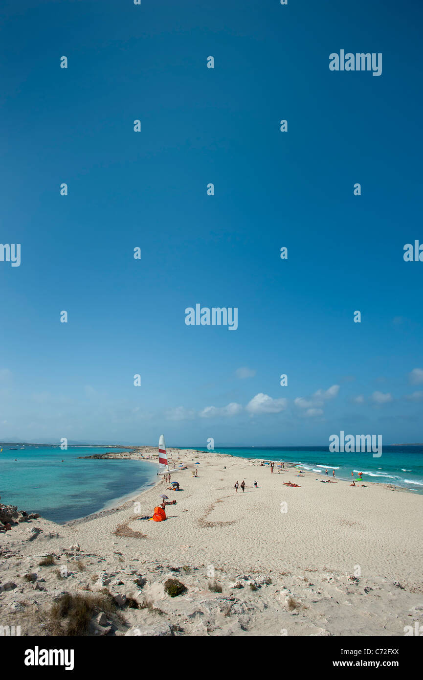 Playa de Ses Illetes, Formentera, Baleari, Spagna Foto Stock