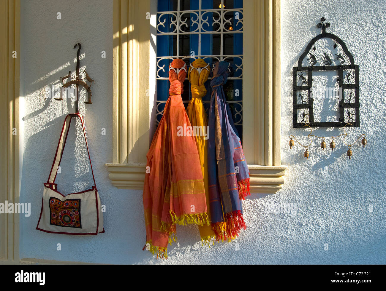Shop esterno, Puerto San Miguel, Ibiza, Isole Baleari, Spagna Foto Stock
