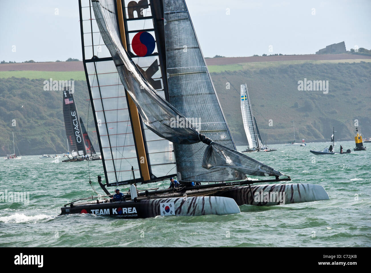Americas Cup World Series racing Plymouth 2011. Foto Stock