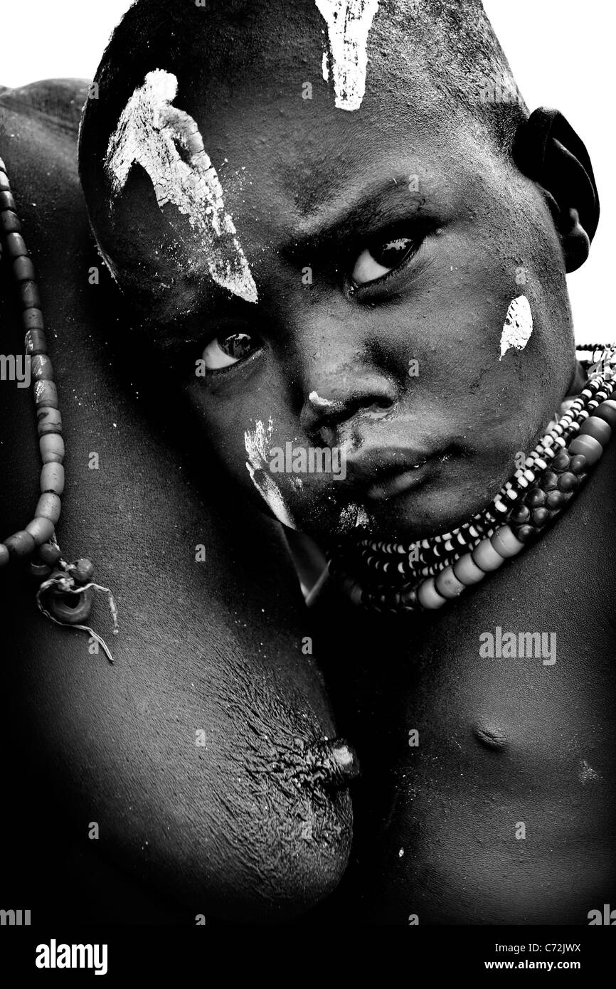 Bambino etiope, sud Etiopia Foto Stock