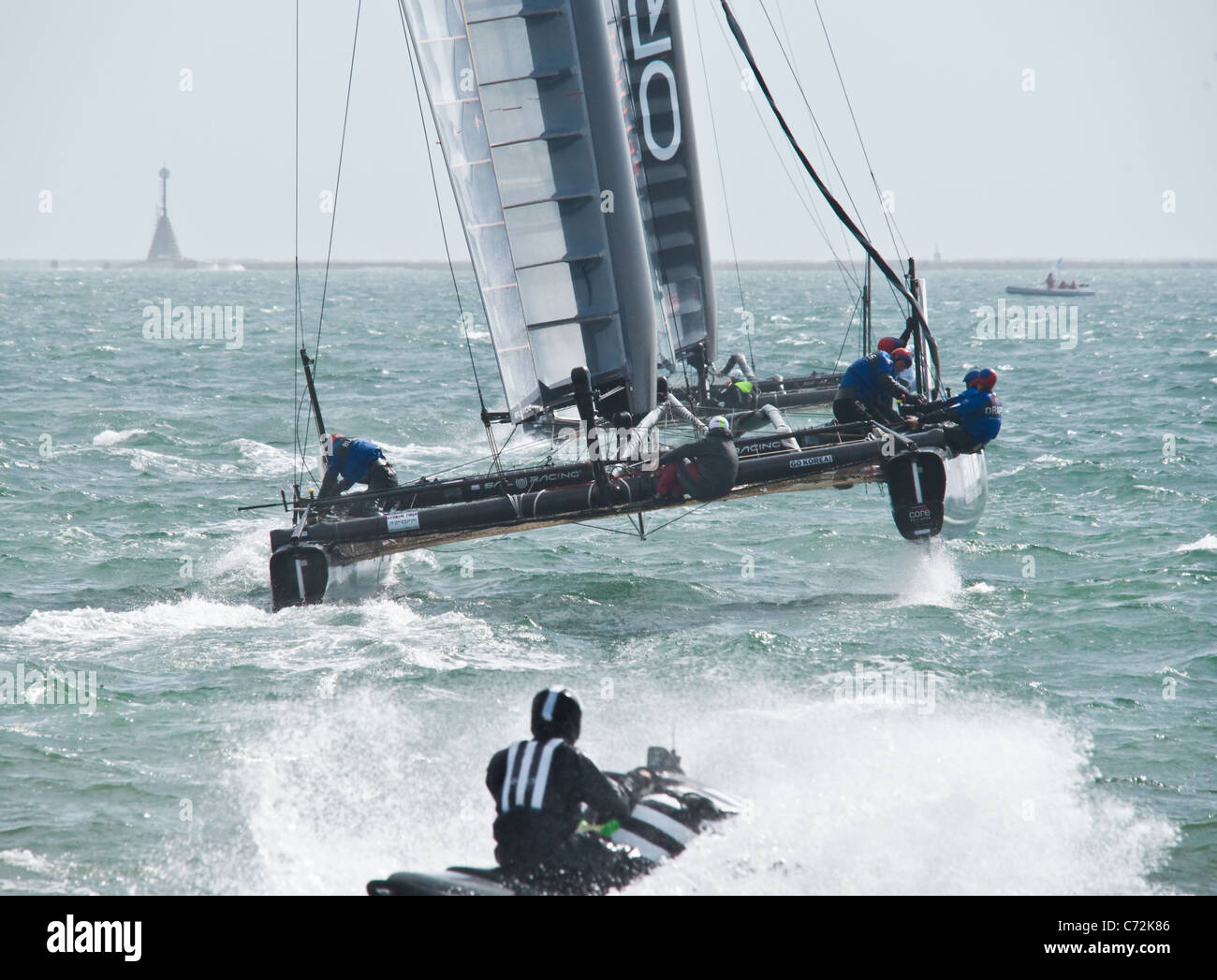 Americas Cup World Series racing Plymouth 2011. Foto Stock