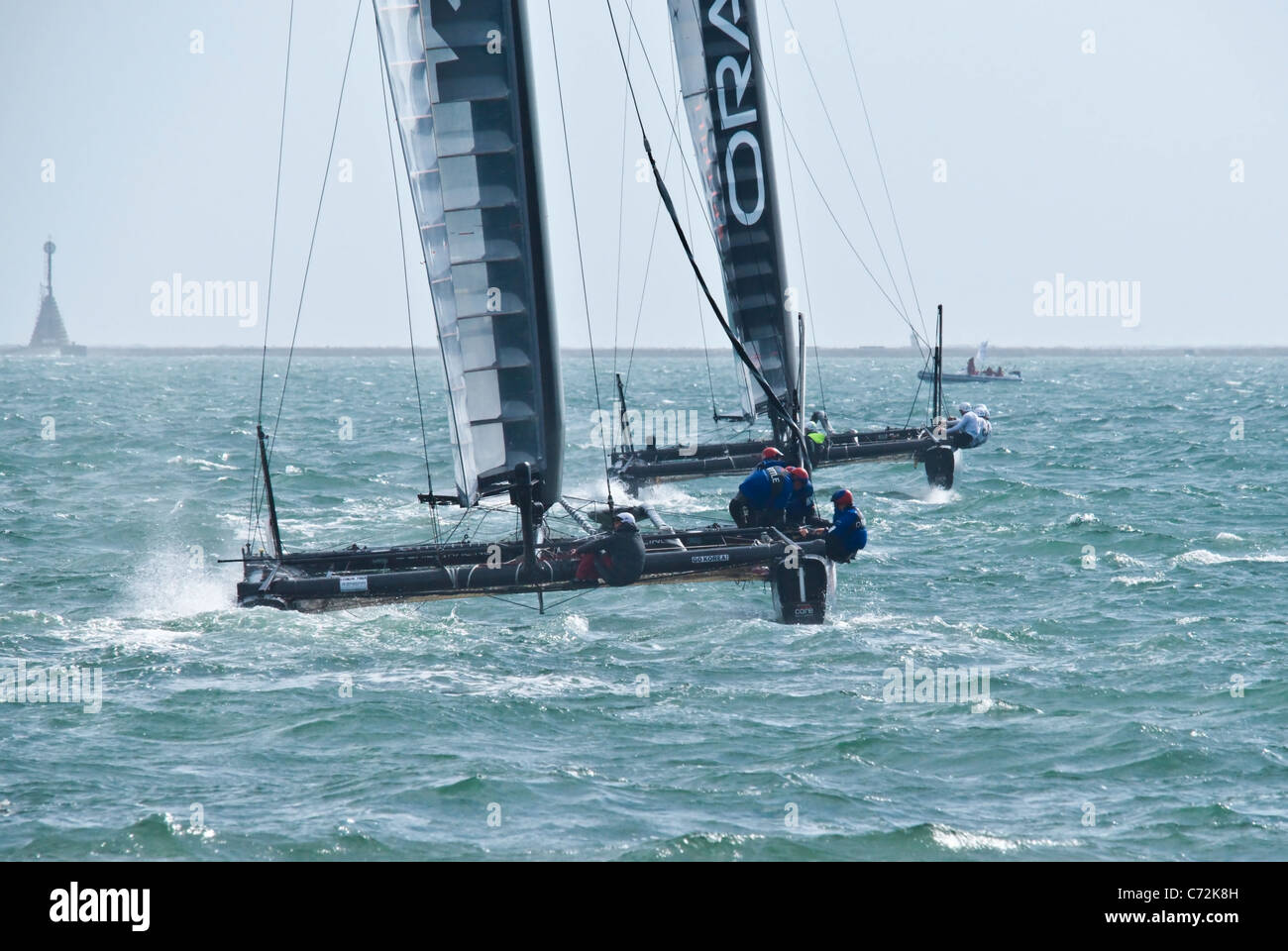 Americas Cup World Series racing Plymouth 2011. Foto Stock